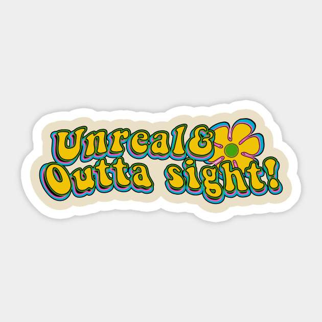 60s Retro Unreal Sticker by ZeroRetroStyle